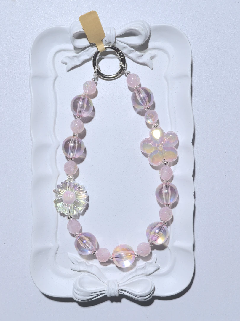 【‌粉色串珠】手机挂链