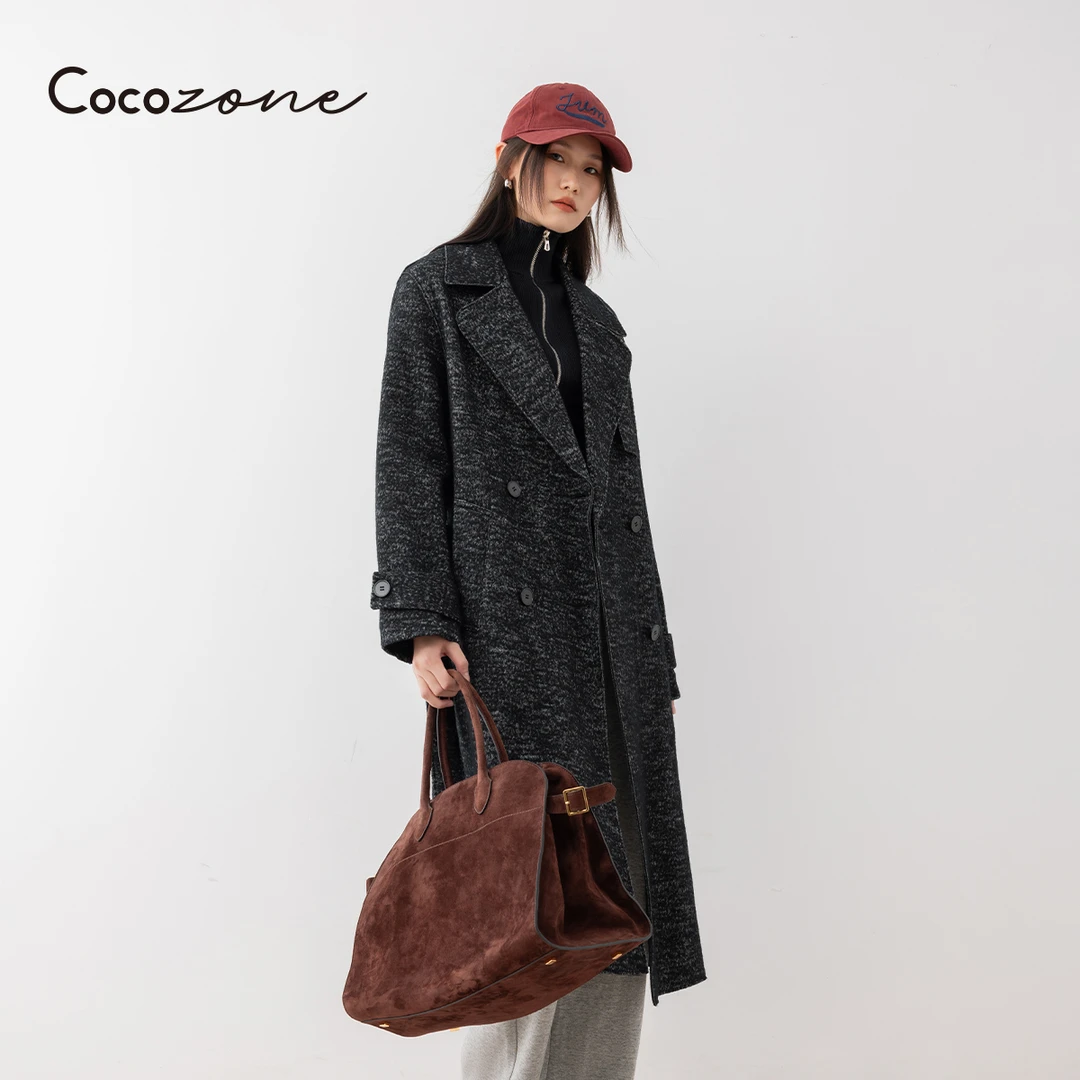 COCO ZONE 刘一一 棉绵羊毛混纺高级感小众长款外套CC1C2210