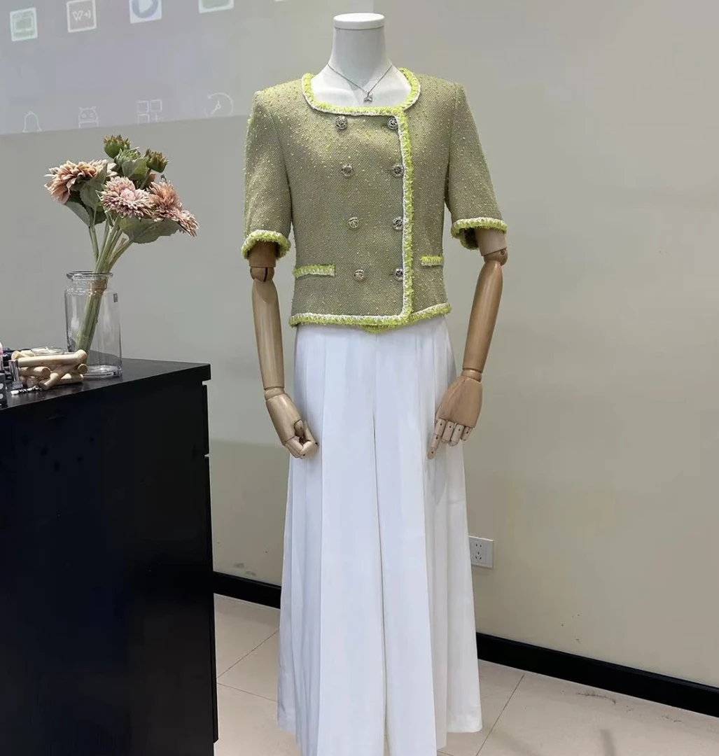 【一抹柔绿】｜韩国小香风夏季新款外套短款气质宋慧乔同款上衣