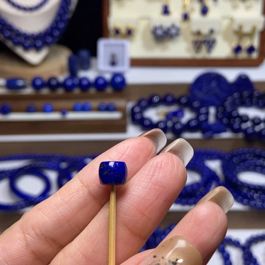 机***儿青金石未镶嵌老型直切单珠8mm+