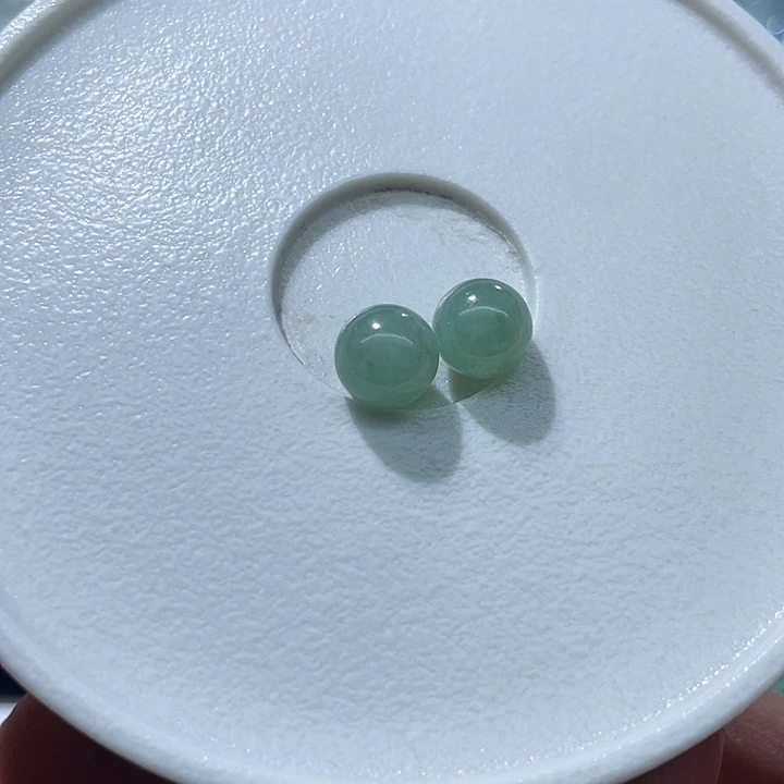翡翠散珠翡翠豆底圆珠 卡7.7