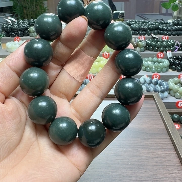 未镶嵌手链和田玉新疆沙枣青卡20