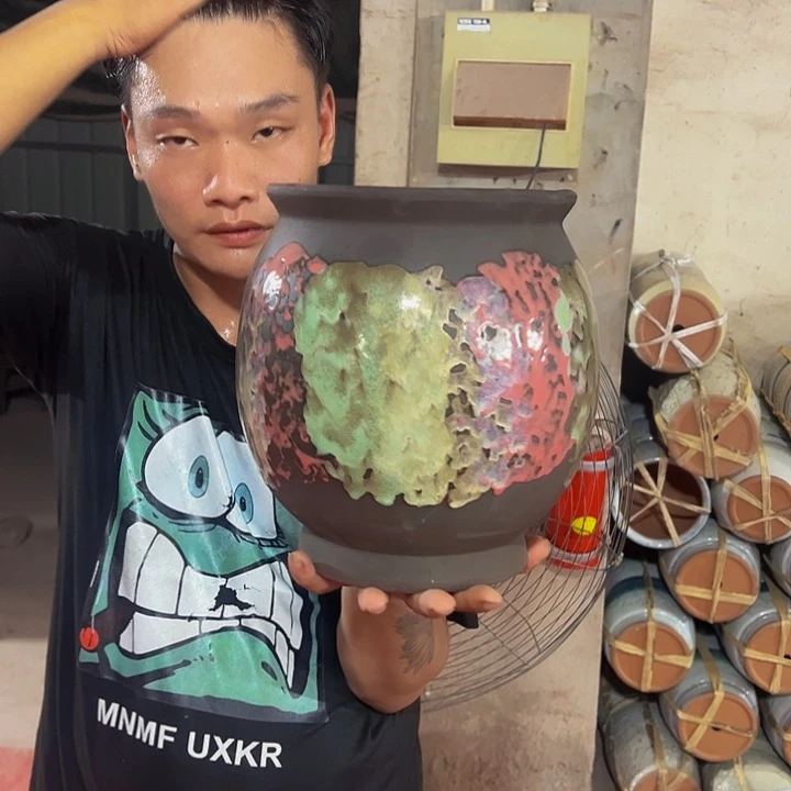 紫砂花盆高度24口径19