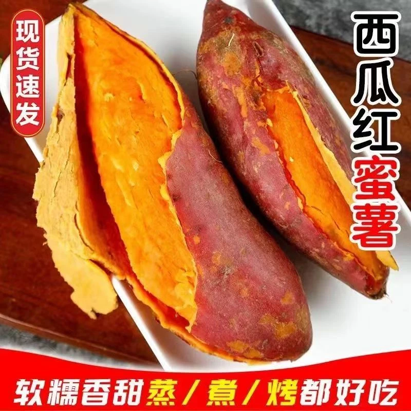 【农户自己卖】新鲜现挖视频西瓜红蜜薯粉糯香甜农家红薯红心蜜薯