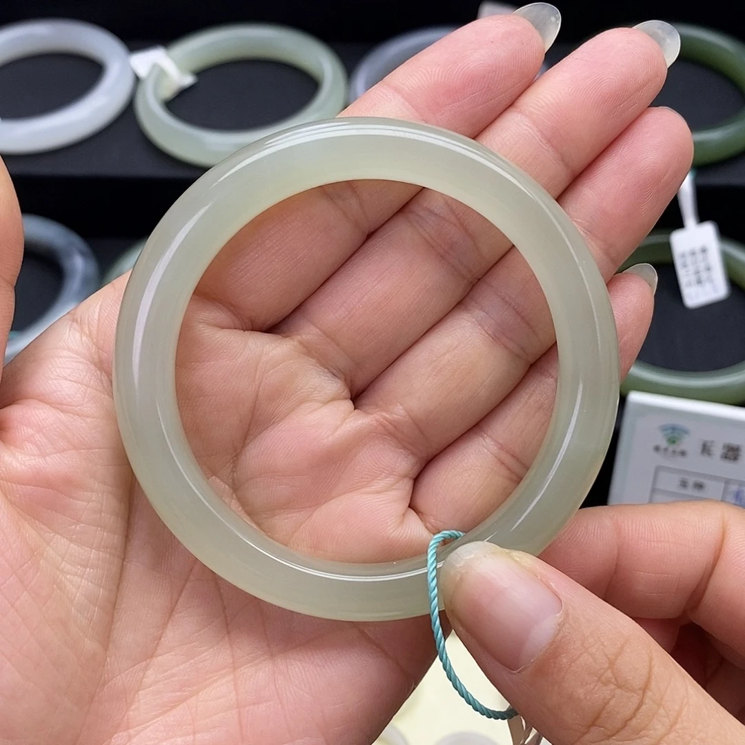 和田玉未镶嵌手镯56.57