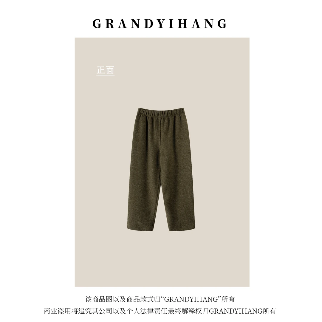 【艳姐推荐】秋冬新款宽松显瘦高腰直筒裤25613