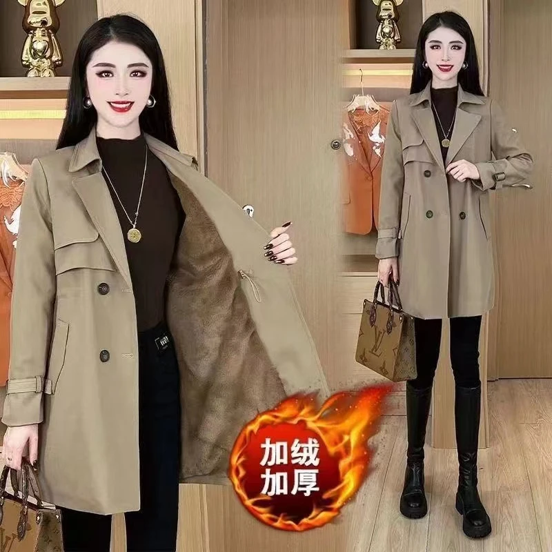 764-2高级感风衣外套女士洋气质春秋装2024新款英伦风中长款大衣