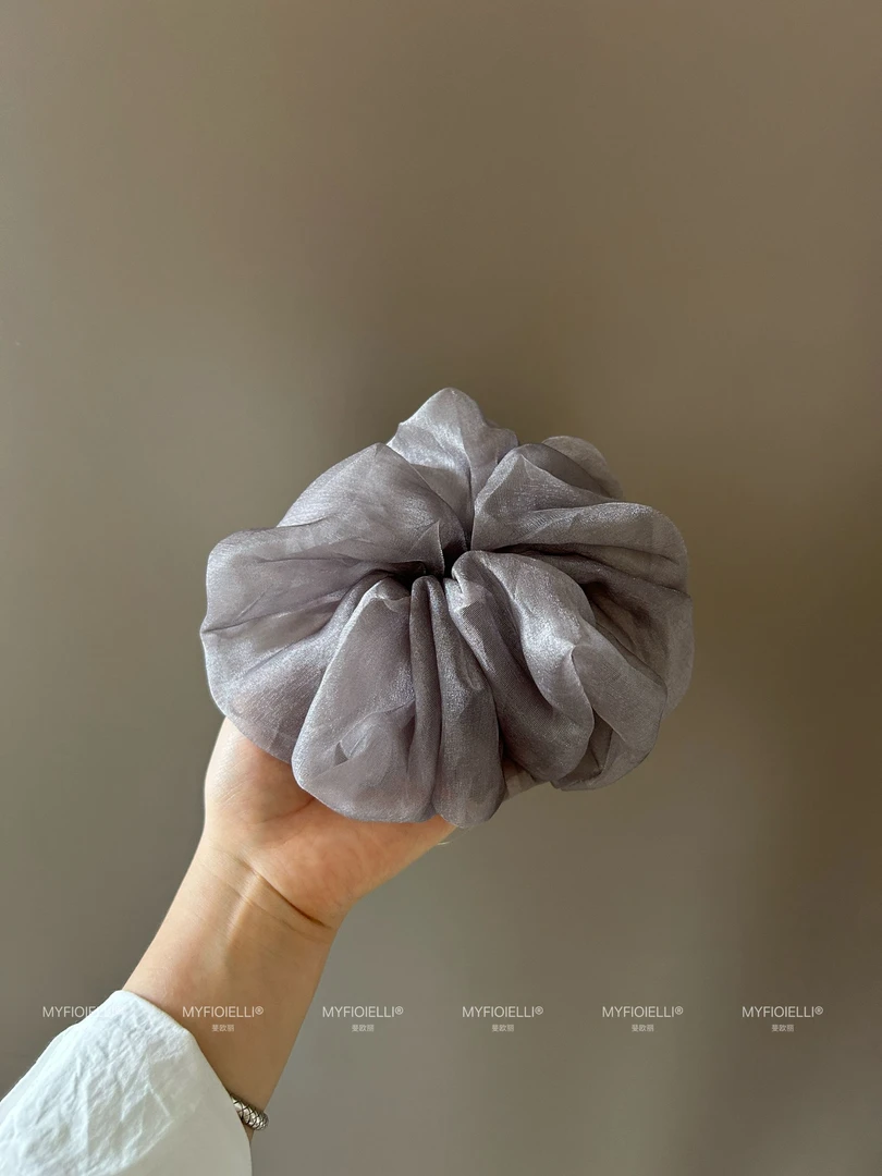 「MyFioielli｣高级灰发圈~超仙珠光冰丝纱大肠发圈合集头发FQ86