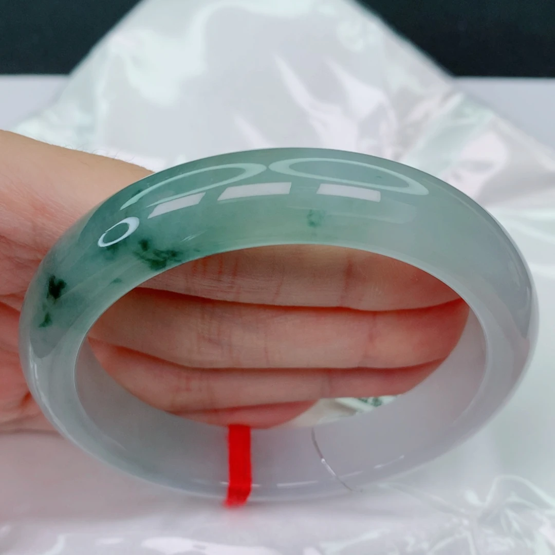 未镶嵌手镯翡翠59.5正圈，冰飘花，强推