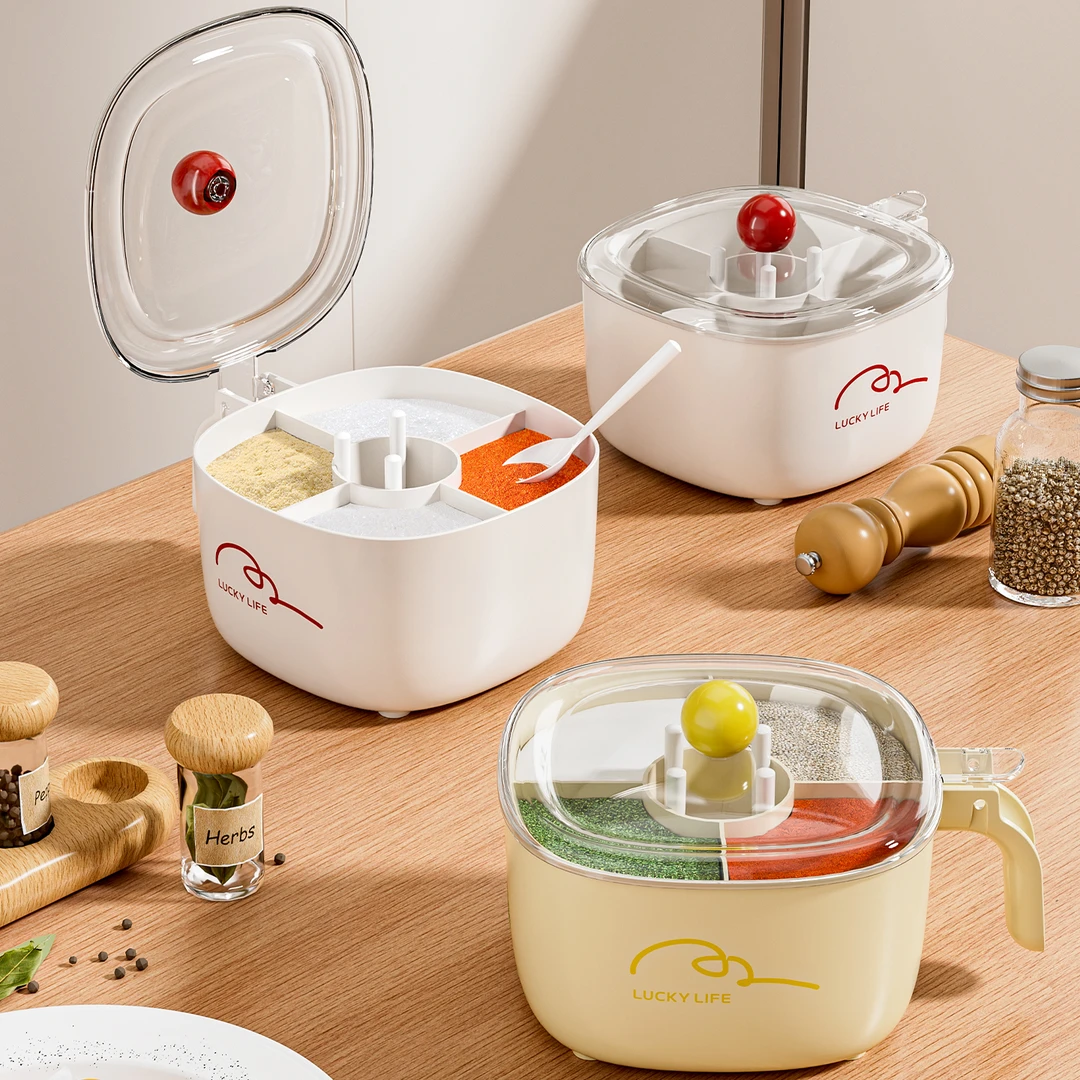 调料盒四合一家用厨房调料罐盐味精收纳盒多功能调料瓶罐调味料盒