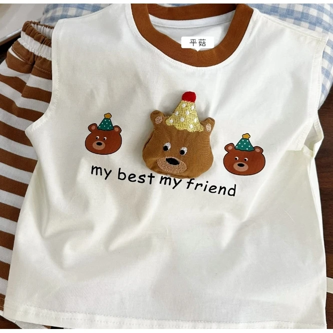 努新款背心儿童套装90