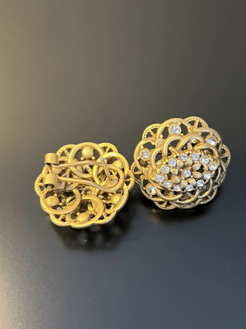 铜合金仿水晶耳饰 【然然王LA古藏】 铜合金耳饰【WRR2224】