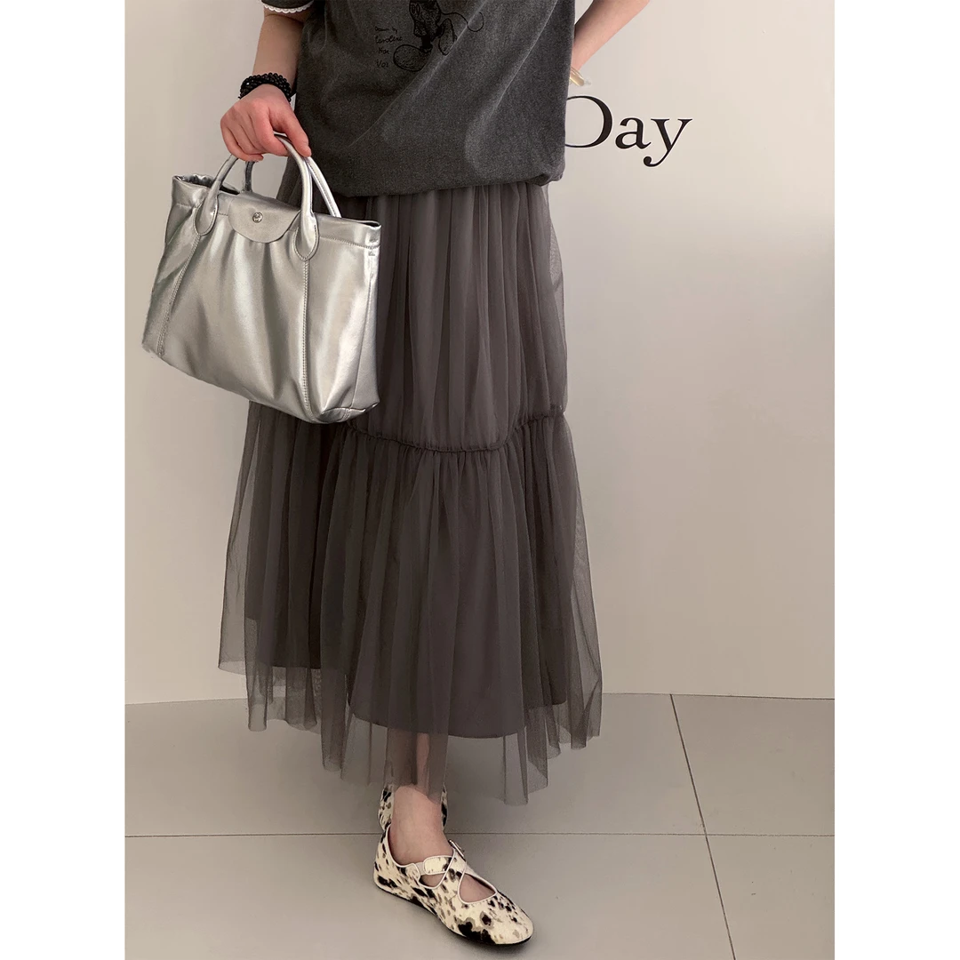 zhukele 双层蕾丝蛋糕半裙  气质高腰时尚百搭