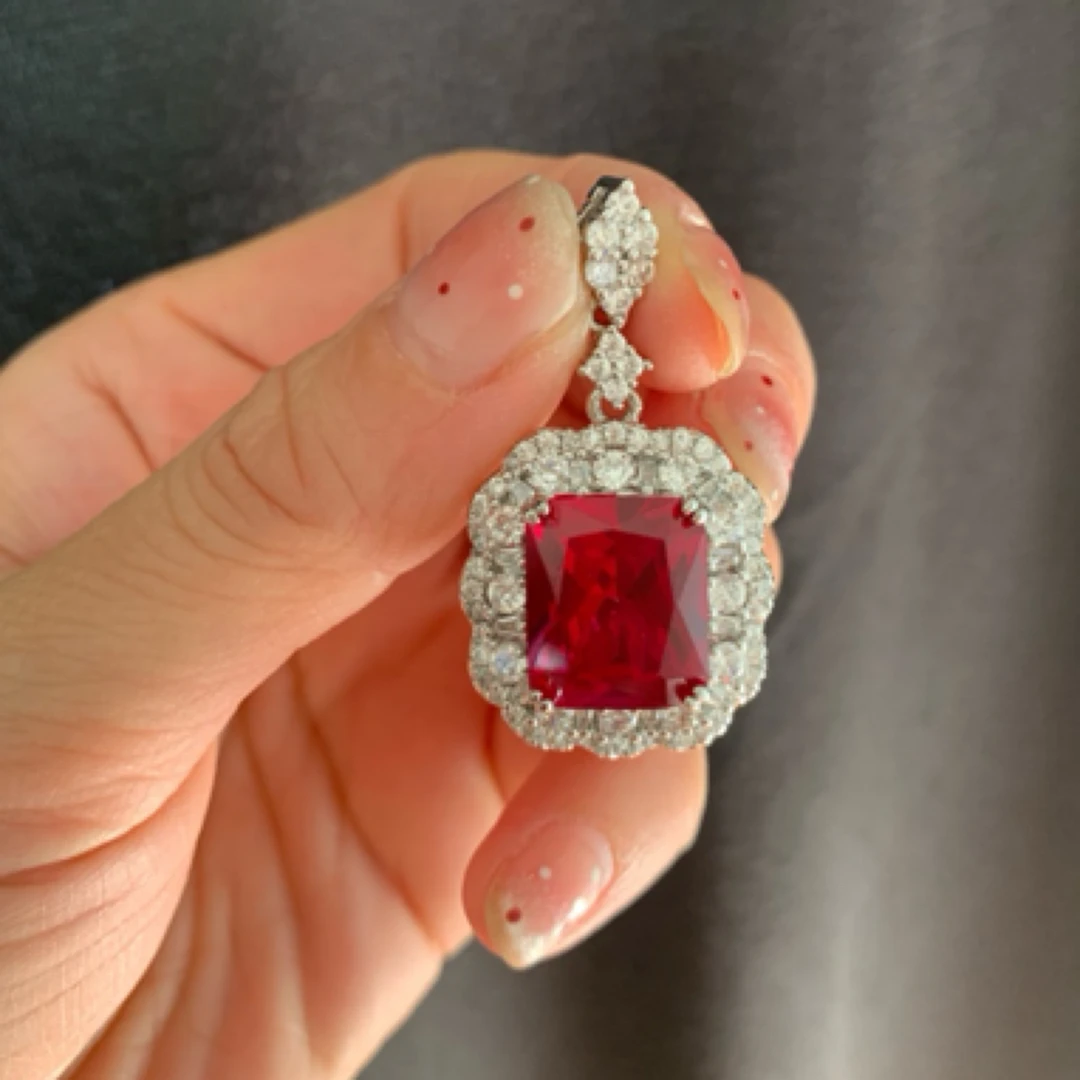 合成(培育)红宝石精工培育红宝石吊坠 T方139