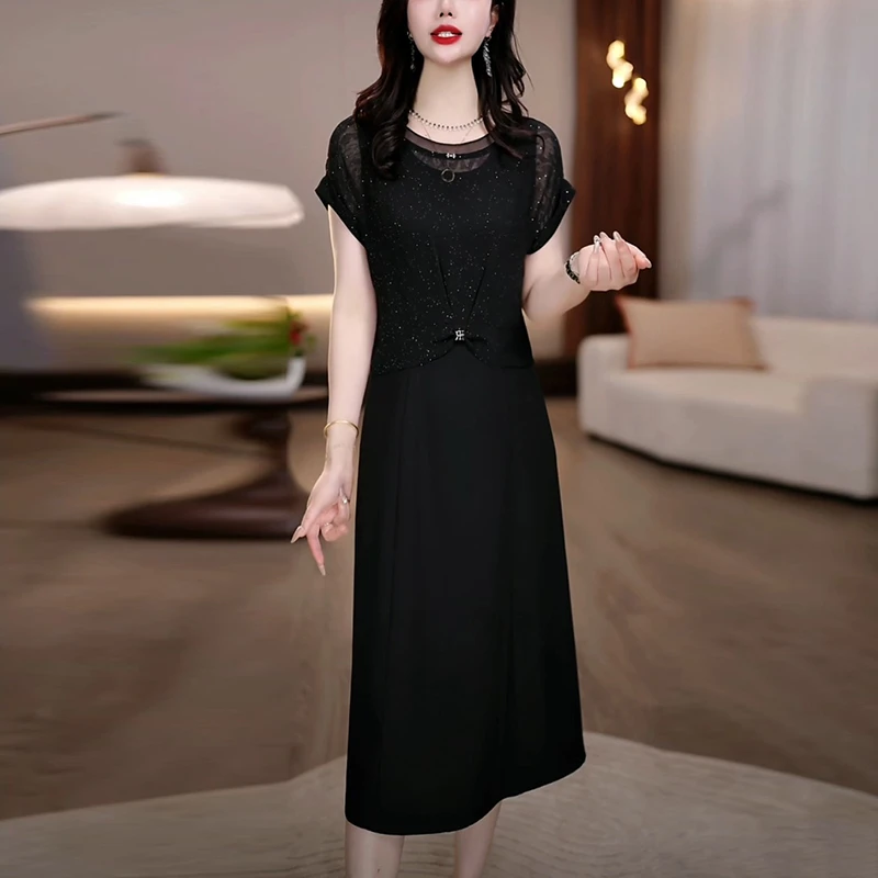 夏季轻奢气质裙子套装女装新款爆款洋气时尚休闲显瘦两件套连衣裙