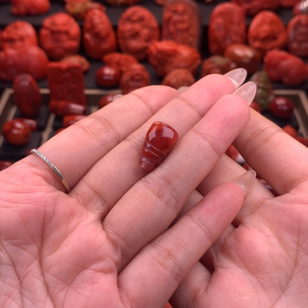 南红玛瑙南红川料原矿直切三通10mm未镶嵌