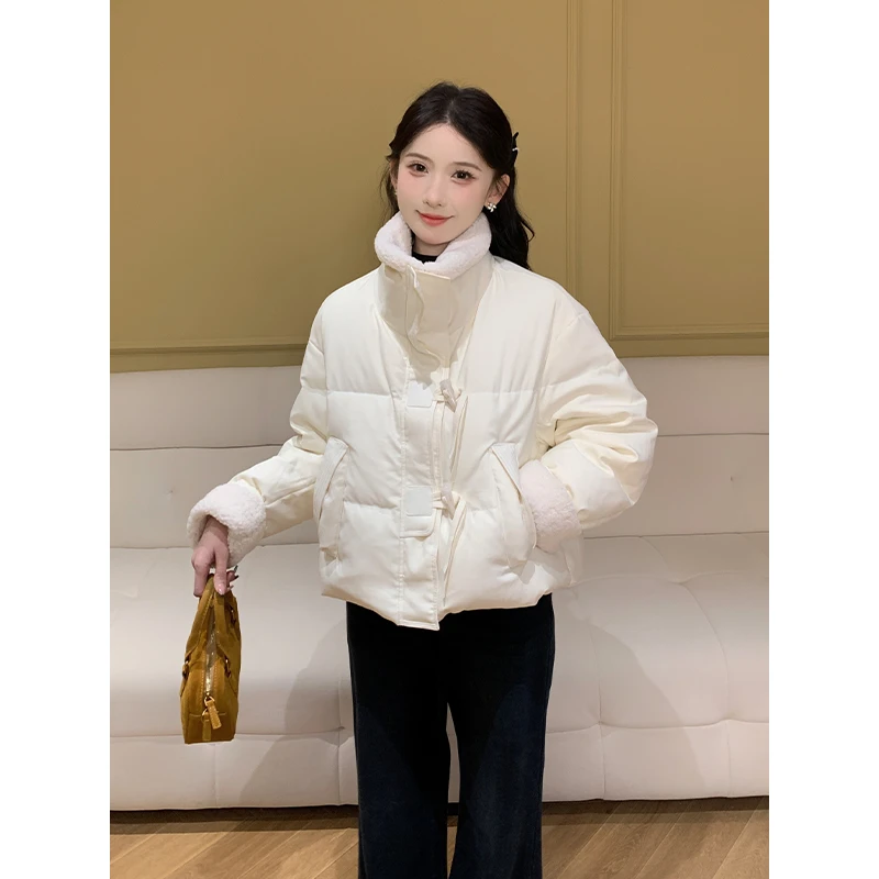 SHAOER【云朵面包】韩版时尚短款牛角扣保暖羽绒服女S725X19293