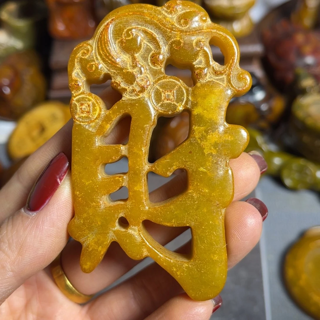 蛇纹石玉合金颈饰