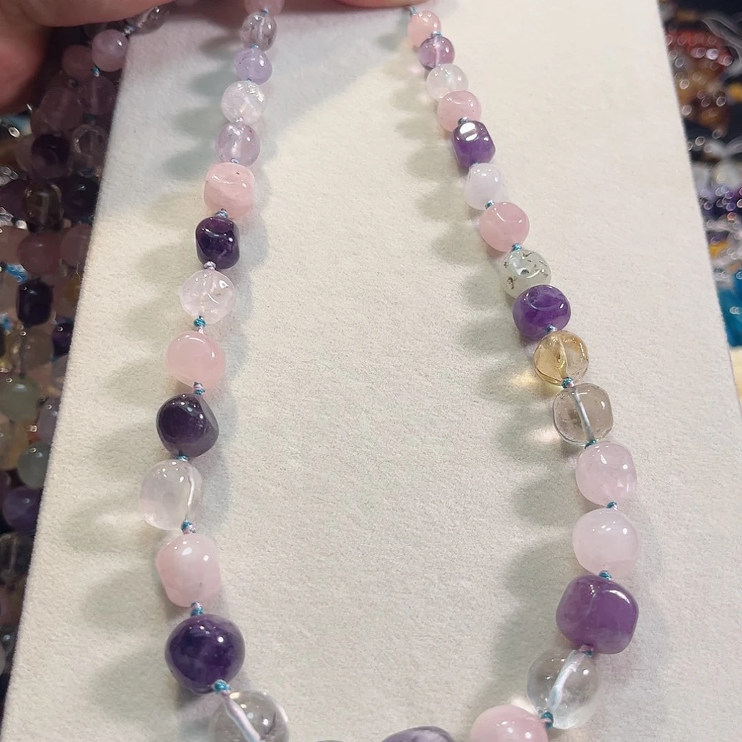 玛瑙/玉髓合金珠宝半成品塔链多宝水晶一条