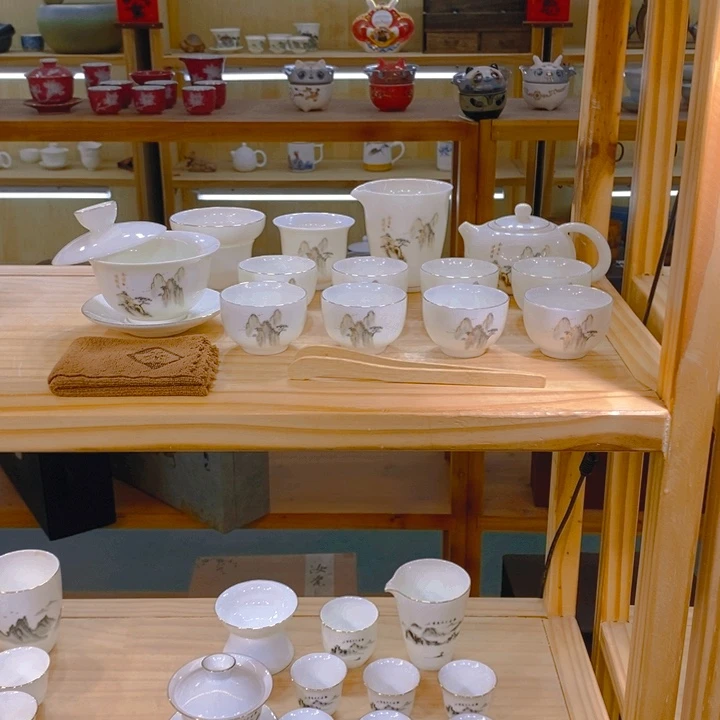 【不止】羊脂玉瓷茶具套装