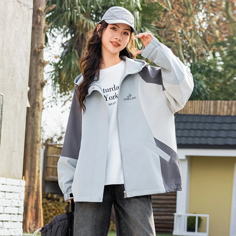 女童春装冲锋衣外套2025新款韩版时尚儿童开衫女大童洋气上衣