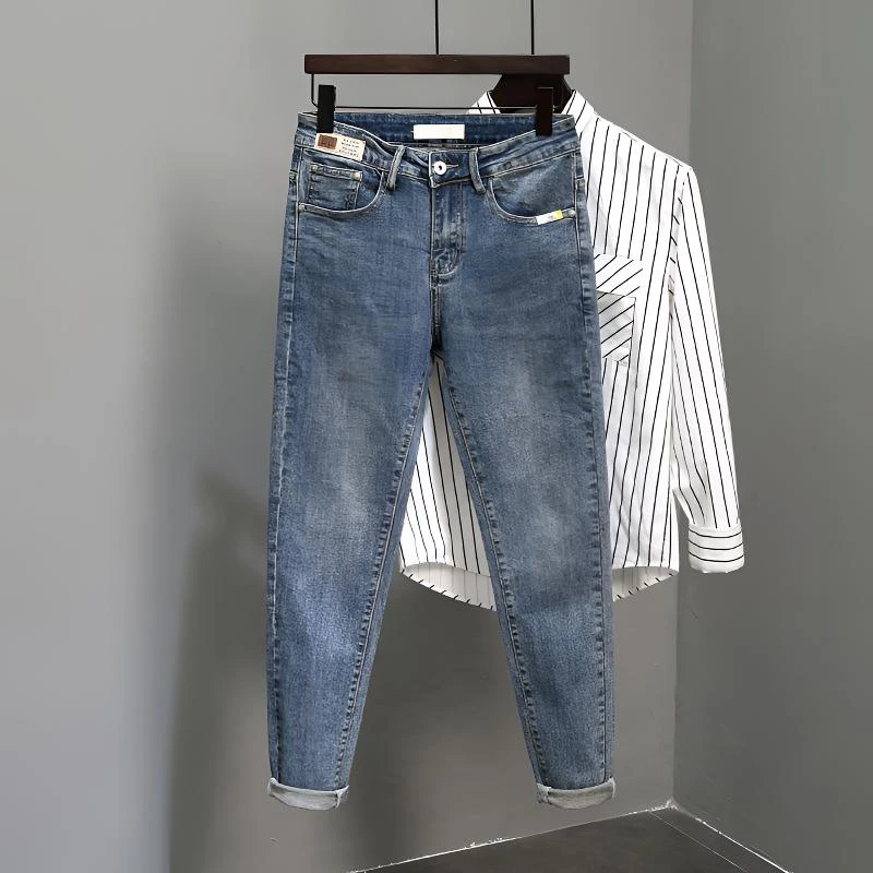 美式高街牛仔裤男款春秋季新款直筒宽松休闲裤时尚潮流百搭长裤男