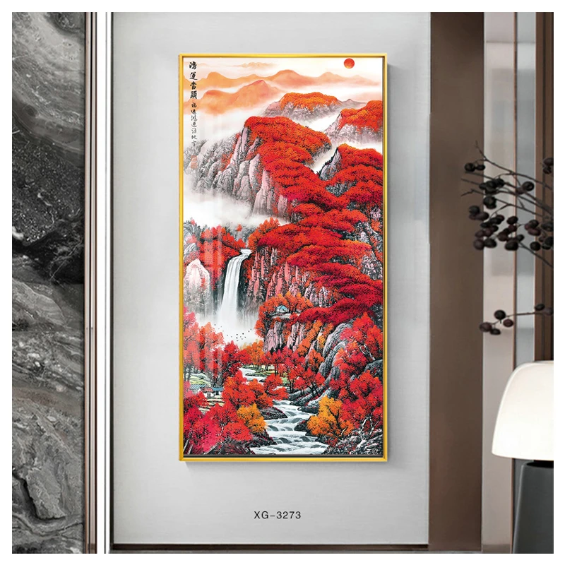 F1673【鸿运当头】入户玄关装饰画经典中式走廊尽头挂画壁画