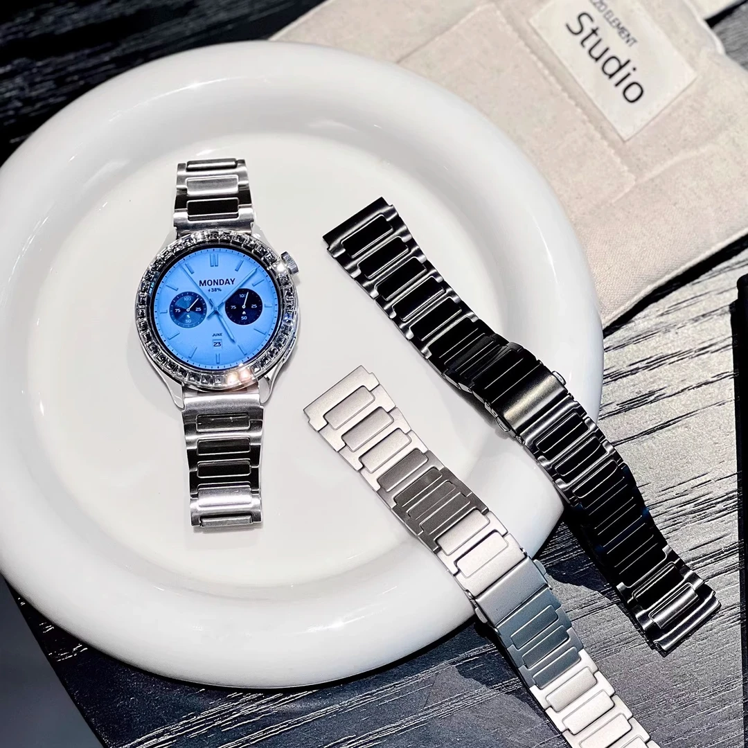 适用于小米watchS4表带S3三珠不锈钢带S1小米watch Color2简约