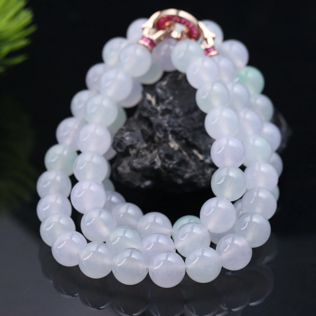 56天然缅甸翡翠A货珠串/600270/上海嘉禾拍卖