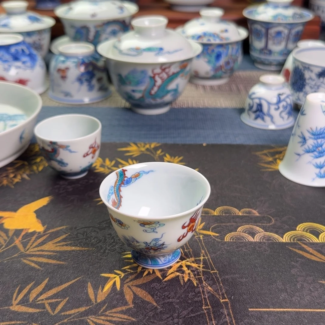 瓷片小*过墙斗彩杯子杯子