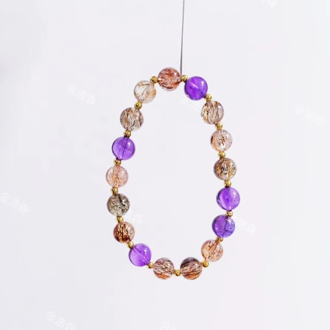 黑金超七✖️紫水晶撞色设计福利款水晶手链男女同款礼盒装