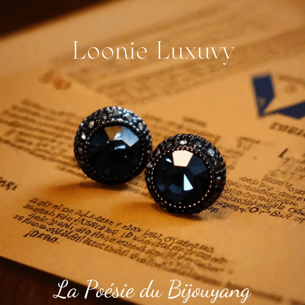 铜合金锆石耳饰 《雅墨幽兰》法⭐️ Loonie Luxuvy 复古素款精致耳钉