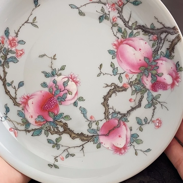 摆件石榴壶承内外满工