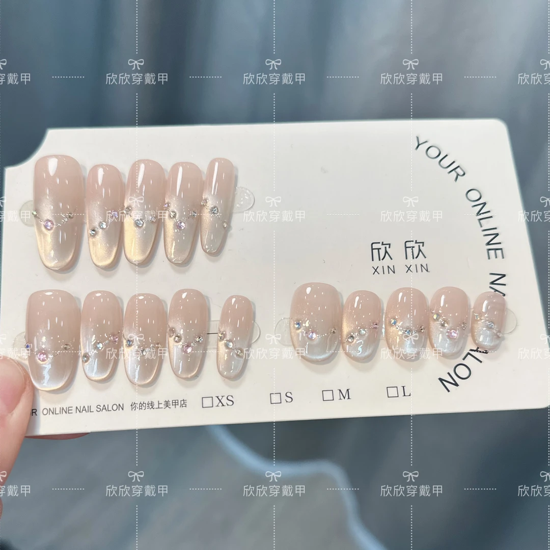 钻耀星辰-Hand-painted clear bow 纯手工穿戴甲 10片装