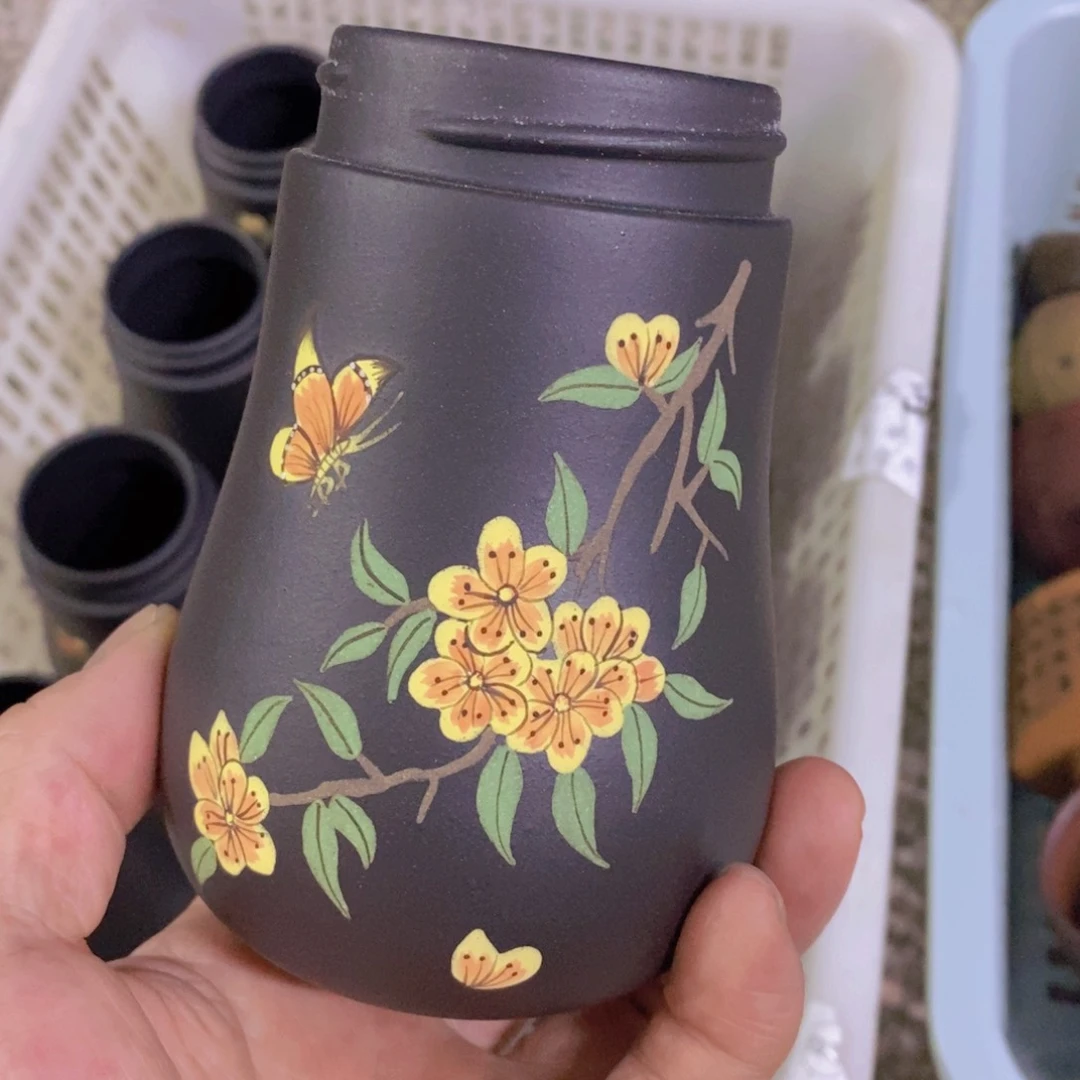 茶杯绿泥紫砂紫砂
