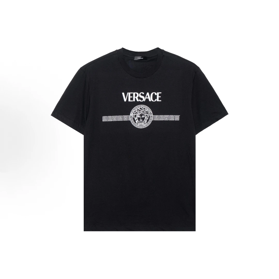 未使用 VERSACE/范思哲 黑色男士春夏经典合身美杜莎logo短袖