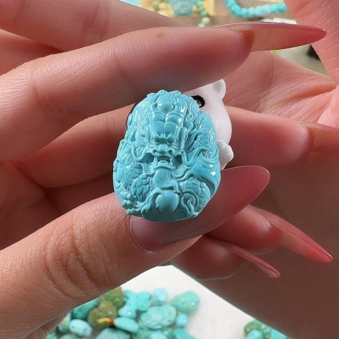 绿松石未镶嵌吊坠(不含链)龙