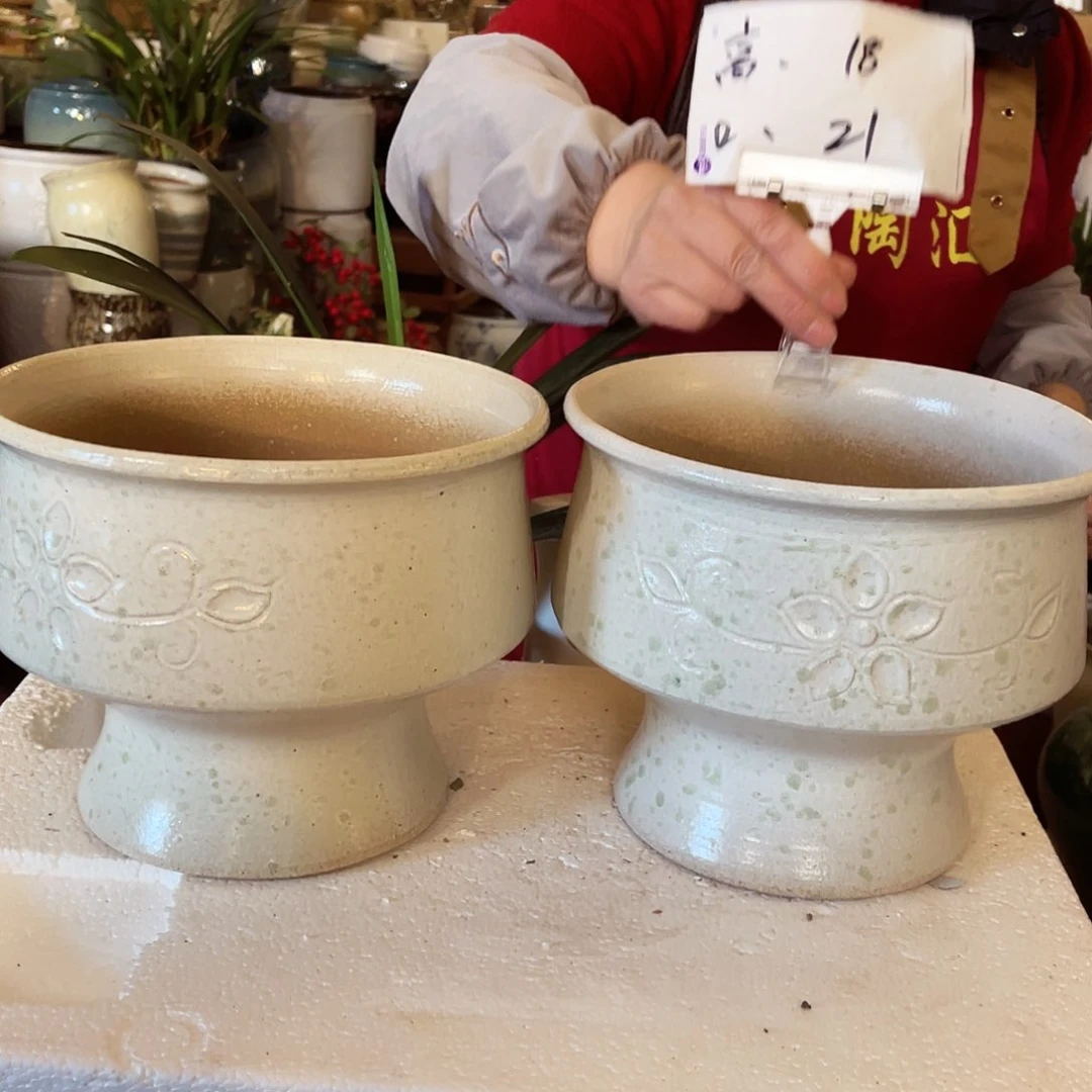 紫砂花盆高度18口径21
