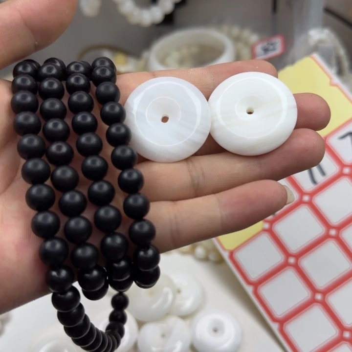 东非黑黄檀（紫光檀）手串/手链两个大平安扣