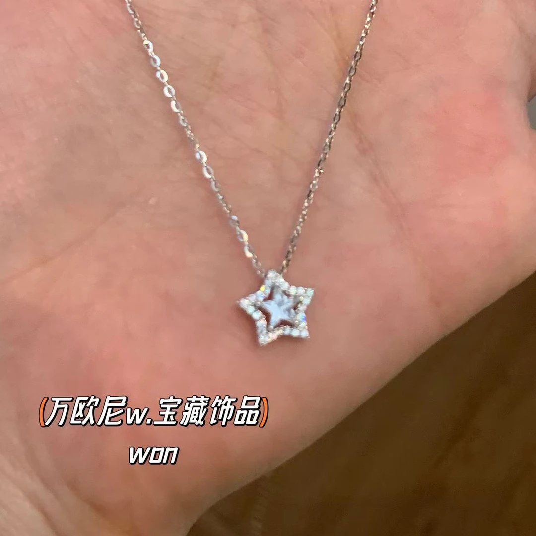 坠链均925银合成锆石 CHANGE x 小星星项链 轻奢小众精致 弧X257