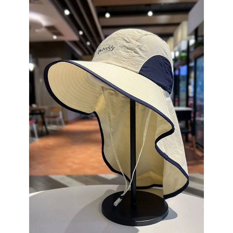 夏季披肩护颈遮阳帽子男女户外大檐防紫外线渔夫帽露营钓鱼登山帽
