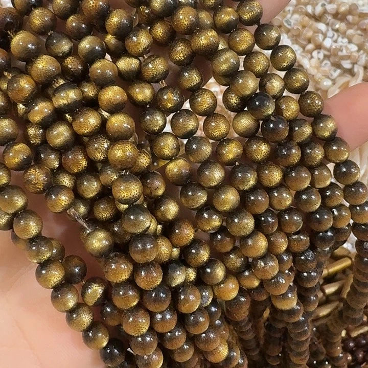 玛瑙/玉髓合金珠宝半成品一条金豆豆圆珠
