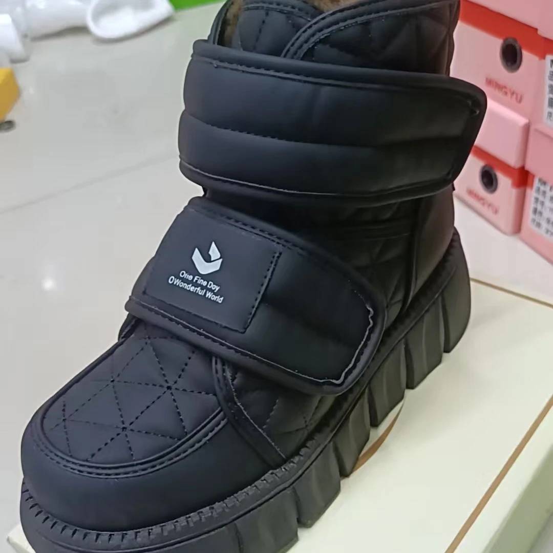 纯色冬季棉鞋雪地靴四季通用潮流风