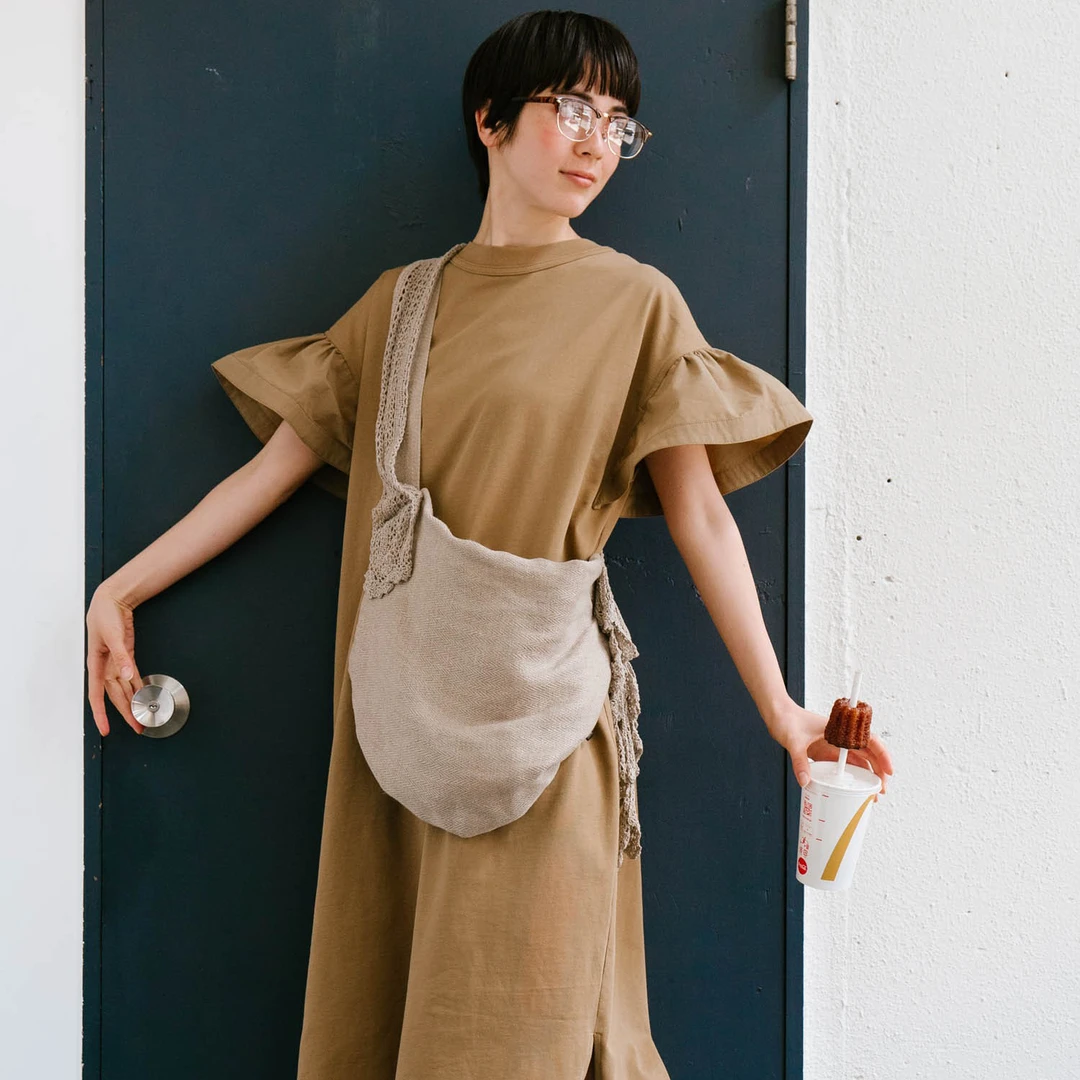 WOKERKER夏款日系简约风大人感显瘦拼接袖遮手臂长款T恤连衣裙