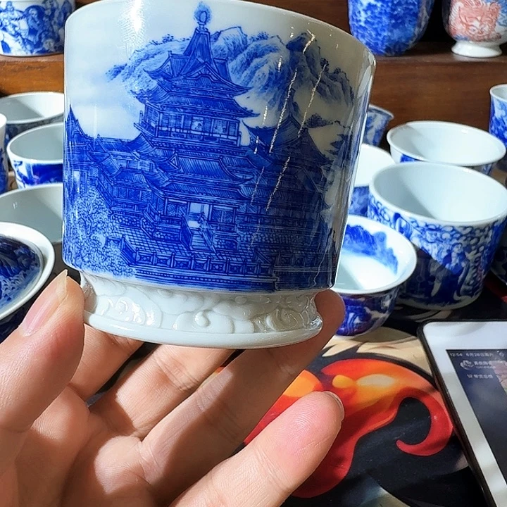 瑕***陳泥塑主人杯手工手绘