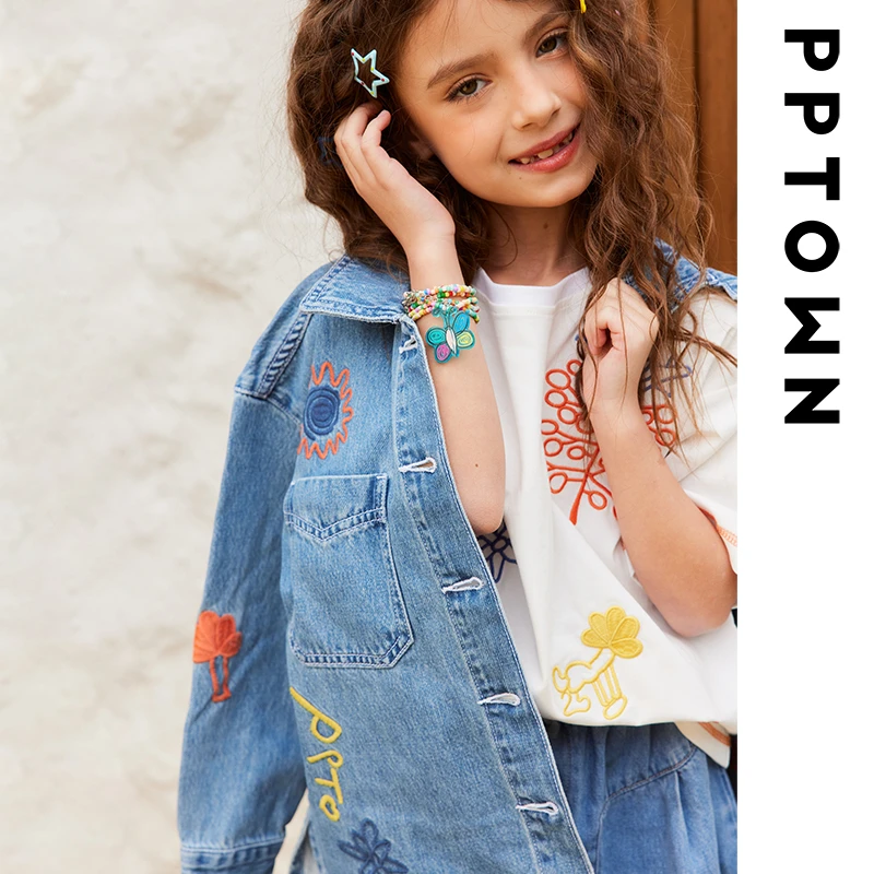 【太阳花】巴巴小镇春夏儿童洋气夹克衫休闲牛仔童装夹克风衣13048