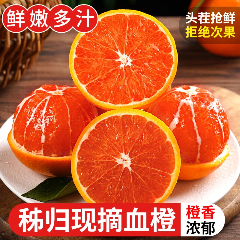中华红血橙新鲜采摘产地直发新鲜时令水果红心红肉湖北秭归橙子