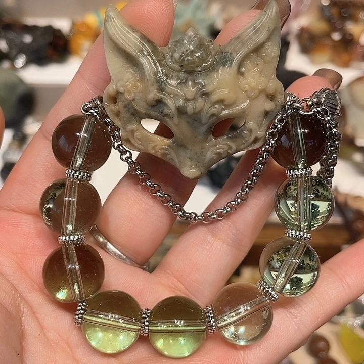 蛇纹石玉合金颈饰