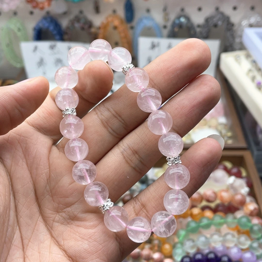 未镶嵌水晶手链10咪粉水晶diy