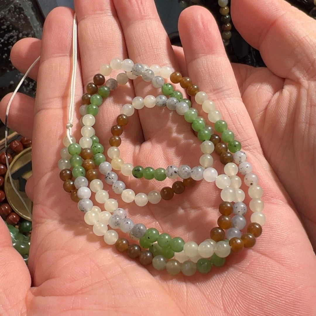 和田玉未镶嵌项链4.5mm万能链哑光超值！